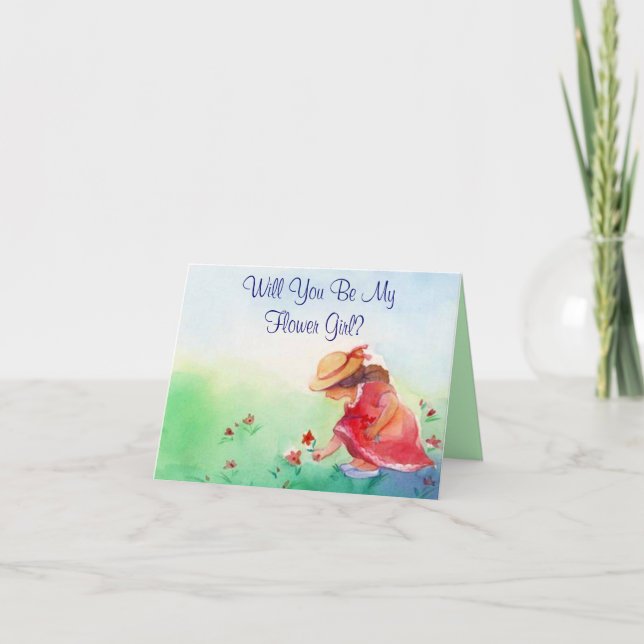 Flower Girl Request Card Cartes Invitation Invitat (Devant)