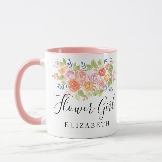 Flower Girl Rose Bouquet Tasse (Links)