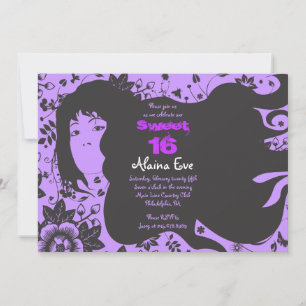 Flower Girl Sweet 16 Seize Invitation d'invitation