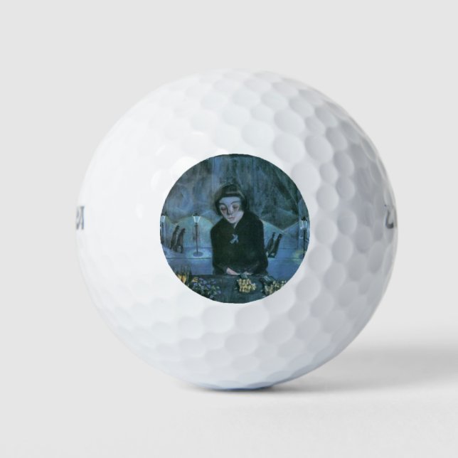 Flower Girl (von Walter Gramatté) Golfball (Vorderseite)