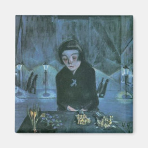 Flower Girl (von Walter Gramatté) Magnet