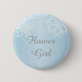 Flower Girl Winterschneeflocken Button