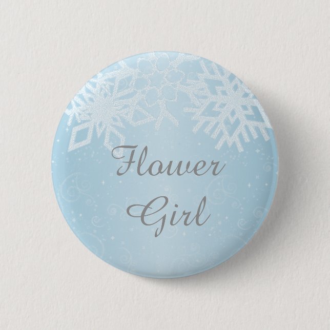 Flower Girl Winterschneeflocken Button (Vorderseite)