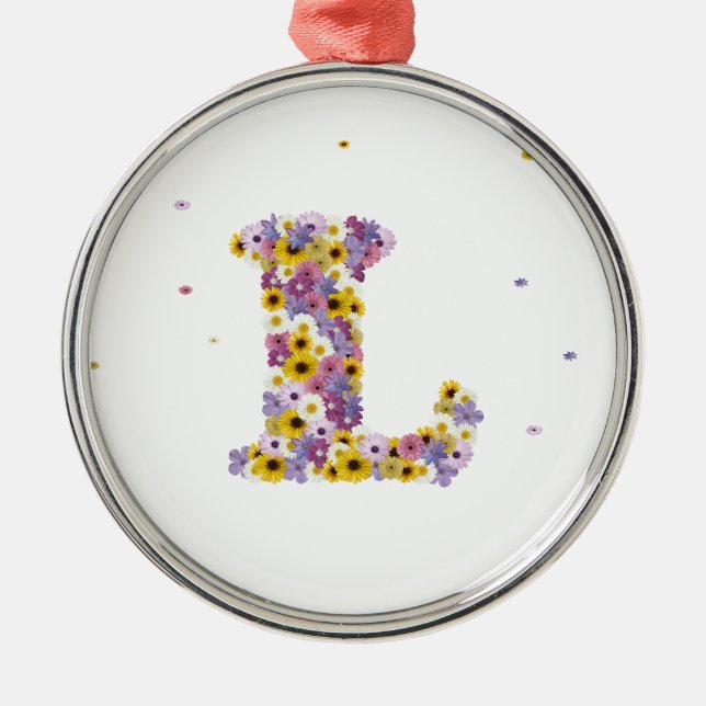 Flower letter L Ornament Aus Metall (Vorne)
