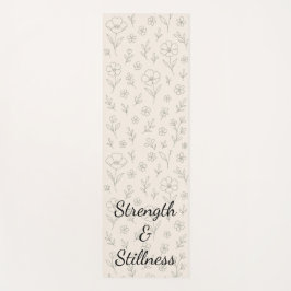 Flower Line Drawing Mindful Minimalist Quote Yogamatte
