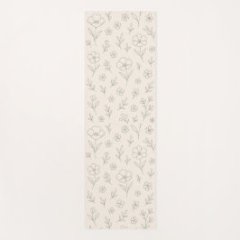Flower Line Drawing Mindful Minimalist Yogamatte