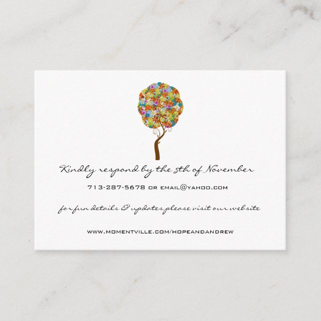 Flower Love Tree Response et cartes de site Web (Devant)
