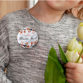 FLOWER MÄDCHEN Tropische Blume Wirbel Chic Wedding Button