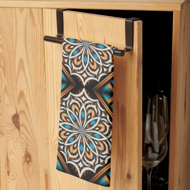 Flower Mandala Weave Geschirrtuch (Drittel gefaltet)