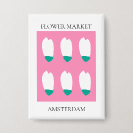Flower Market - Amsterdam Button
