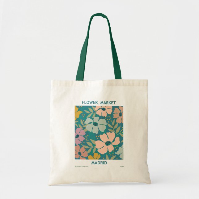 Flower Market Madrid Print Tragetasche (Vorne)