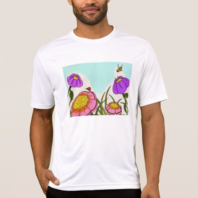 Flower Meadow Mens Performance T-Shirt (Devant)