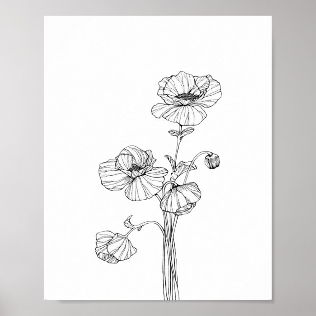 Flower Minimalist Poster Paper (Matte) (Vorne)