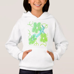 Flower mit Typografie Hoodie