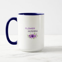 Flower Morning – Elegante lila Blumen-Tassendesign