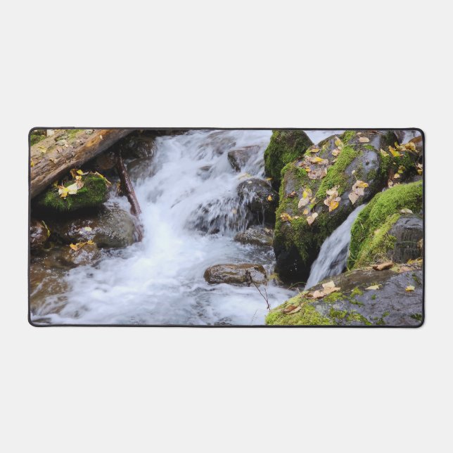 Flower Mossy Stream Nature Desk Mat (Recto)