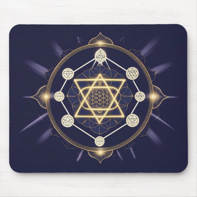 Flower of Infinity — Sacred Geometry Celestial Mousepad (Vorne)