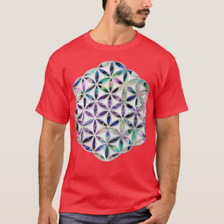 Flower of life Abalone shell on pearl  T-Shirt