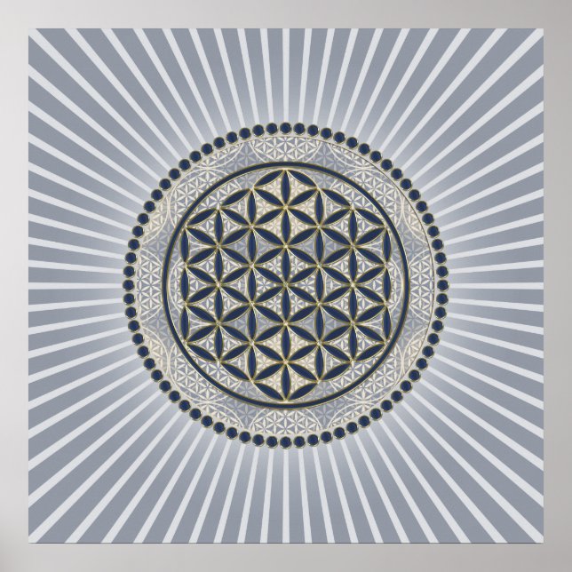 Flower of Life / Blume des Lebens - Button IX Poster (Vorne)