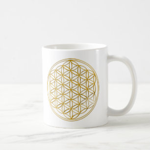 FLOWER OF LIFE gold Kaffeetasse