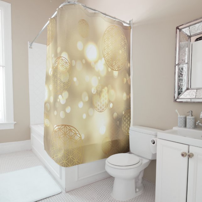 Flower of life gold sparkle duschvorhang (Beispiel)