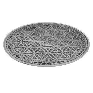 FLOWER OF LIFE - Medaille Silber Schneidebrett