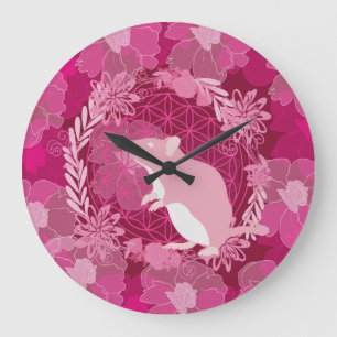 Flower of life mouse große wanduhr