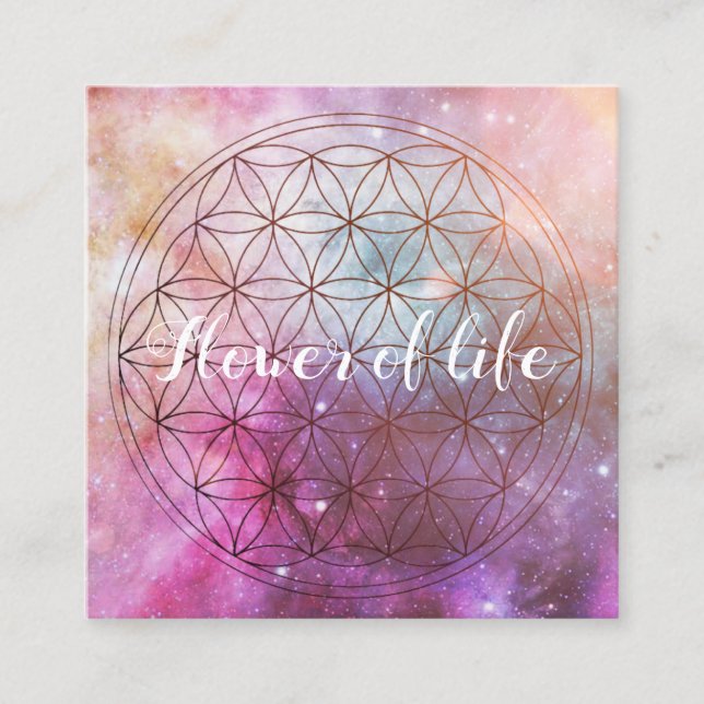 Flower of life quadratische visitenkarte (Vorderseite)
