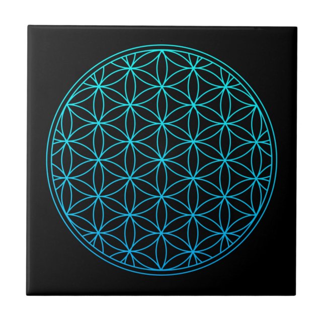 flower of life sacred geometry symbol ancient zen  fliese (Vorderseite)