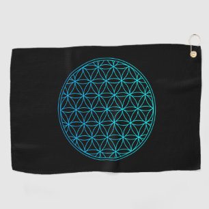 flower of life sacred geometry symbol ancient zen golfhandtuch