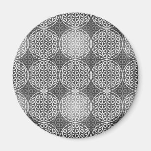 Flower of Life - Stempel-Muster - grau Magnet