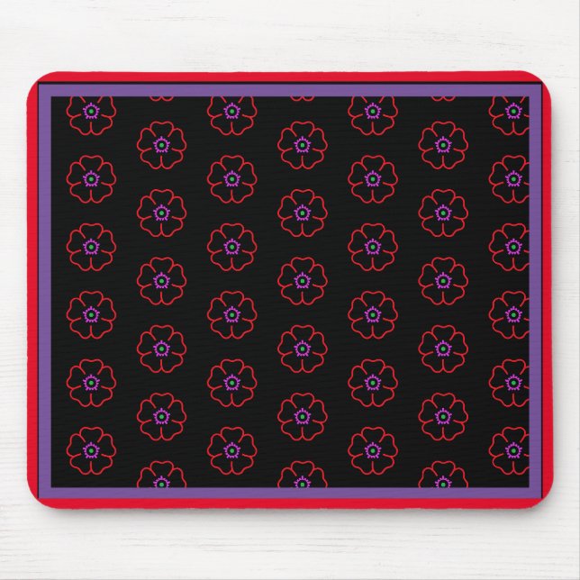 Flower on a Black Background Custom Personalized Mousepad (Vorne)