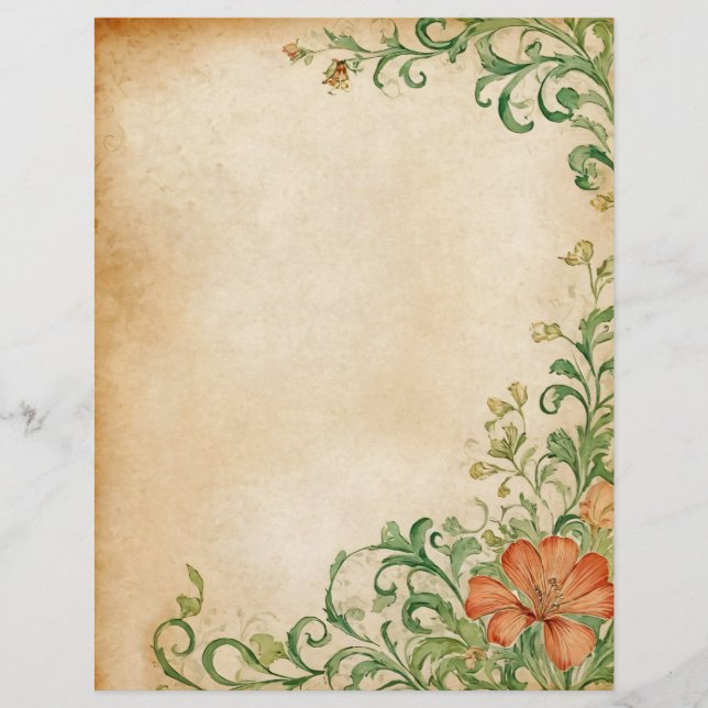 Flower Page Scrapbook & Junk Journal Supplies (Vorderseite)