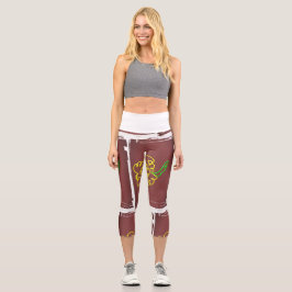 flower paint capri leggings