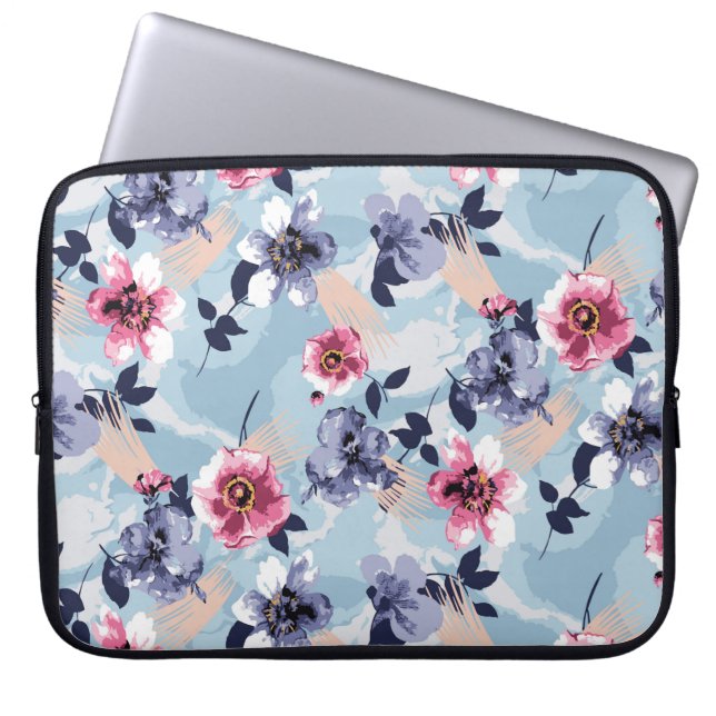flower pattern design textile illustrationart,back laptopschutzhülle (Vorderseite)