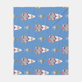 Flower & Perfume Bouquet Bundle on blue Fleecedecke