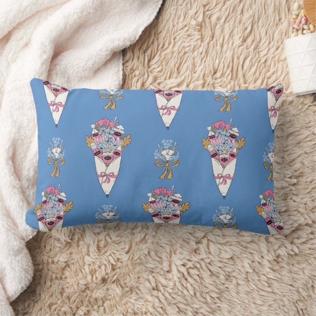 Flower & Perfume Bouquet Bundle on blue Lendenkissen (Decke)