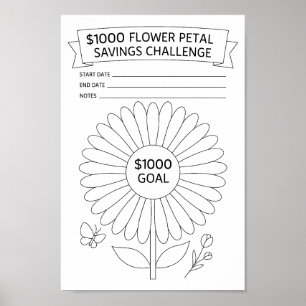 Flower Petals 1000-Dollar-Sparchallenge-Tracker Poster