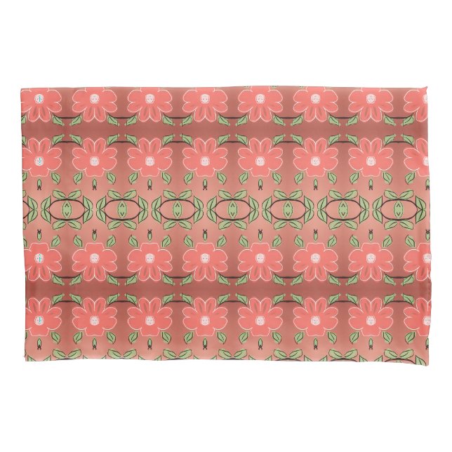 Flower Pillow Hüllen in Pink Coral Kissenbezug (Vorderseite)
