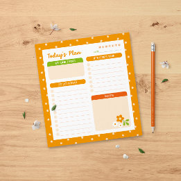 Flower Polka Dots Daily Planner Notizblock