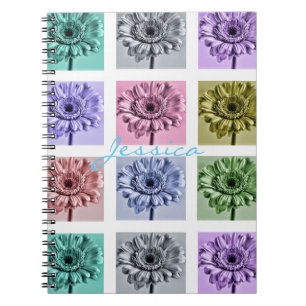 Flower Pop Art Quadrate Personalisiert Notizblock