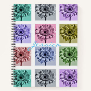 Flower Pop Art Quadrate personalisiert Notizbuch