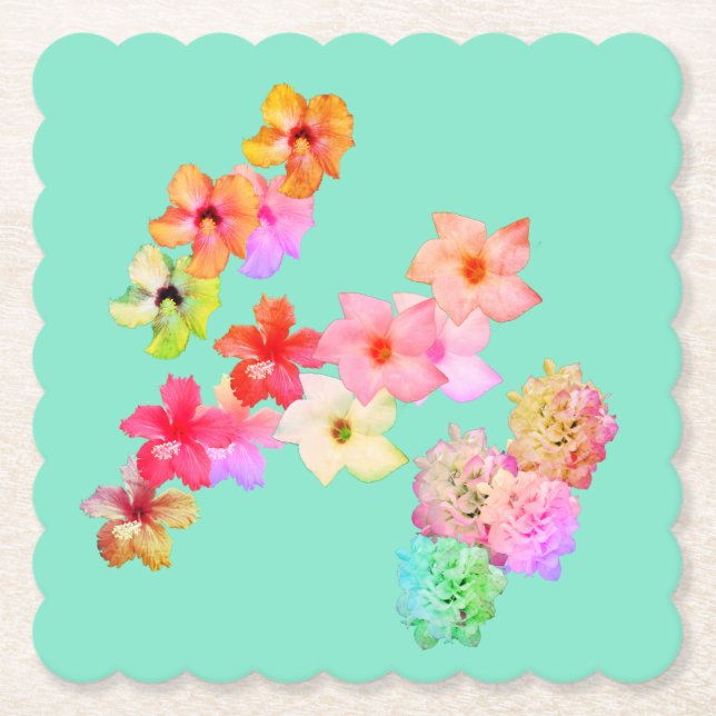 Flower Power 1 Paper Coaster Untersetzer (Vorderseite)