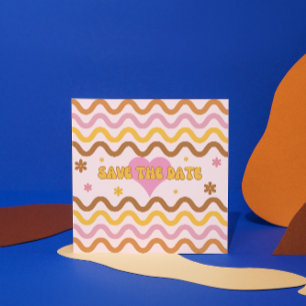 Flower Power 60's 70's Retro Enregistrer la carte 