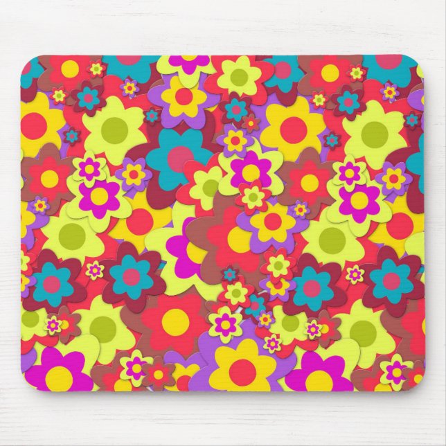 Flower Power 60s hippy Mousepad (Vorne)