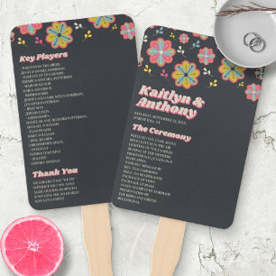 Flower Power 70er Retro Groovy Hochzeit Fächer