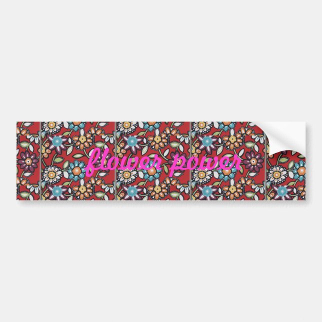 Flower Power Bumper Sticker Autoaufkleber (Vorne)