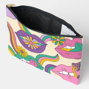 „Flower Power“-Druck Kosmetiktasche Zubehörtasche