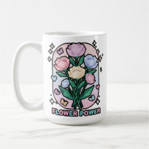 Flower Power Einfache Farbige Cartoon-Zeichnung We