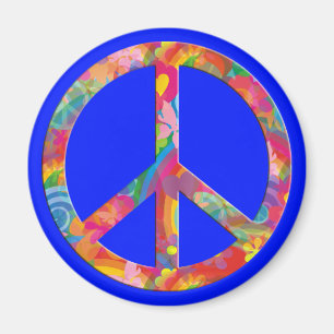 Flower Power Frieden royal Magnet